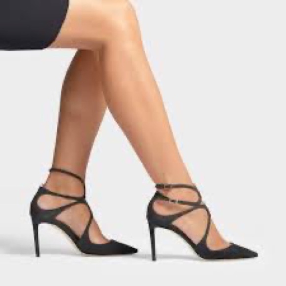 Jimmy Choo lancer 100 black glitter pumps Worn once indoors Size39 with box